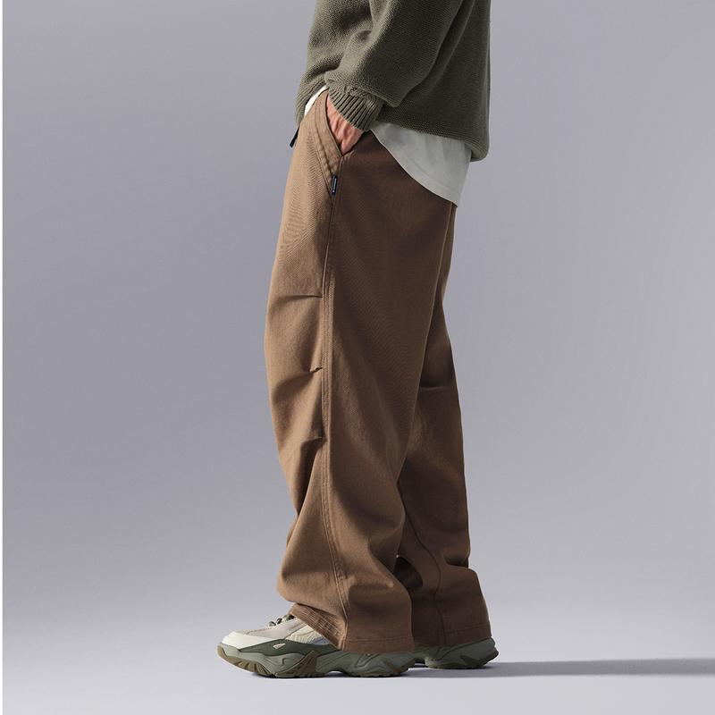 Li Ning CF Suo Pantalon Décontracté Mode Ample Droit Couleur Unie Bas Homme Marron Cacao AKXU523-5