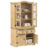 VidaXL Corona Glass Display Cabinet 100x48.5x179 Cm Solid Pine Wood, Cabinet, Cabinet with Glass Doors, Display Cabinet with Doors 4005681
