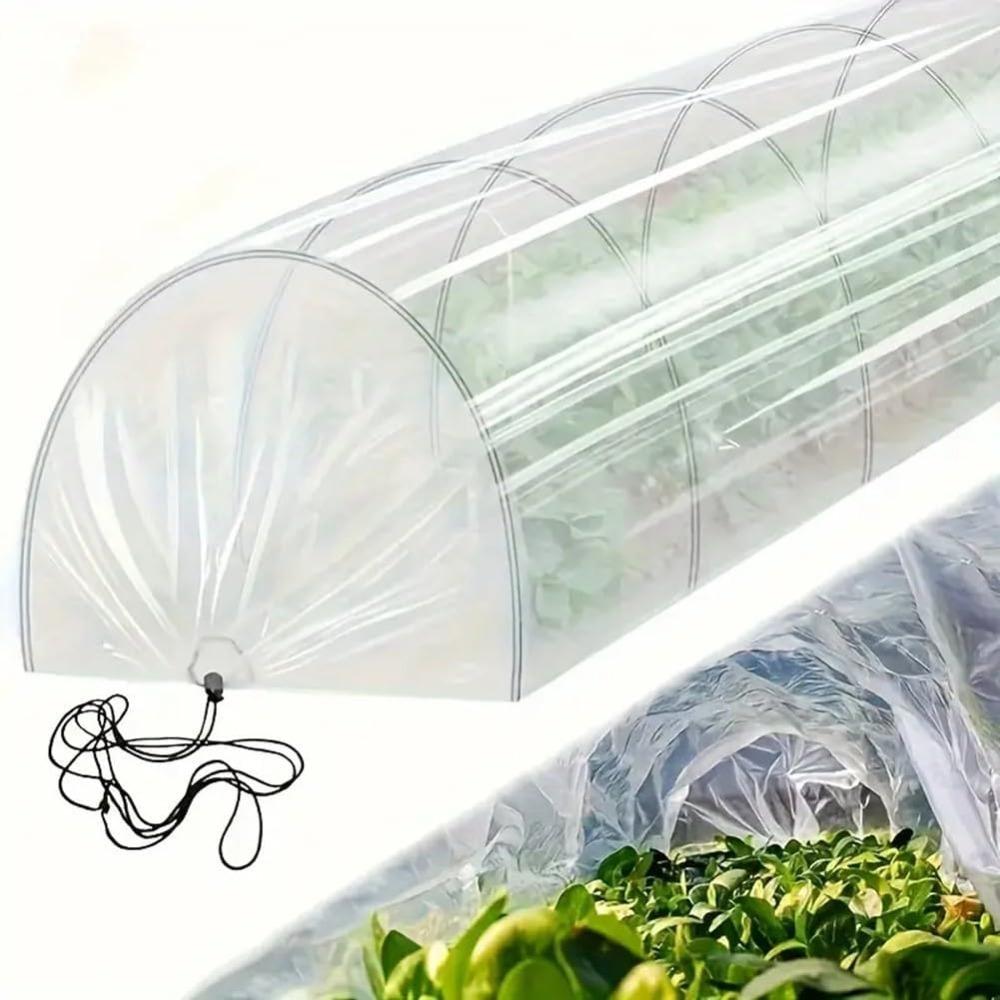 Garden Greenhouse Clear Polythene Plastic Greenhouse Tunnel Cover Rainproof Anti Freezing Cold Proof Winter Protection Cover