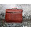 Genuine Brown Leather Bag Men's Messenger Shoulder Laptop Bag Briefcase