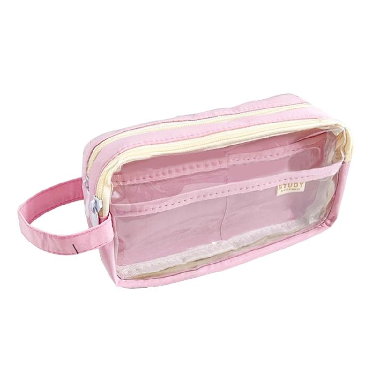 Large Capacity Pen Case Clear Pen Pouches Multifunctionnal Pencil Case Travel Cosmetic Storage Bag  for Girl Women