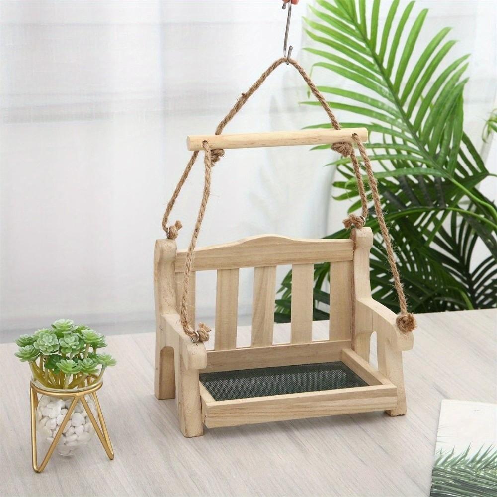 Wooden Bird Feeding Station Chair Design Wildlife Habitat Hanging Bird Feeder  Porch