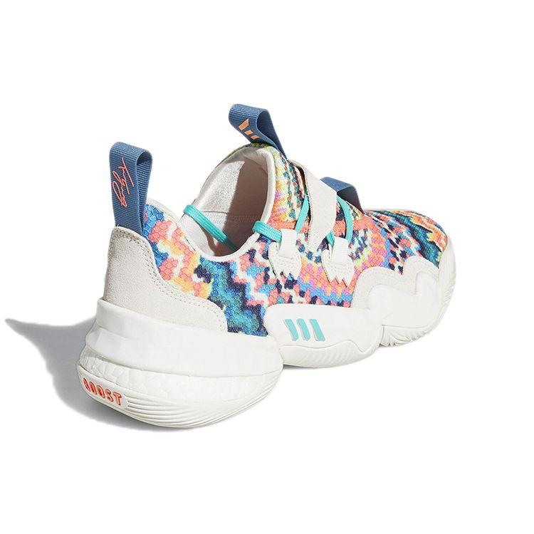 adidas Baskets Unisexe Tie-Dye Trae Young 1 Multicolore Blanc Craie Menthe Rush GY0295