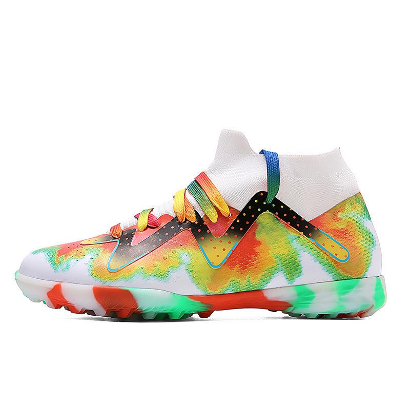 Broken Nail Series New Seamless Fly-woven High-top Football Shoes Youth Adult Sports Outdoor Student Sneakers