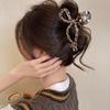 Large Leopard Print Bow Hair Clip for Thick Hair - Shark Style Accessory for Women