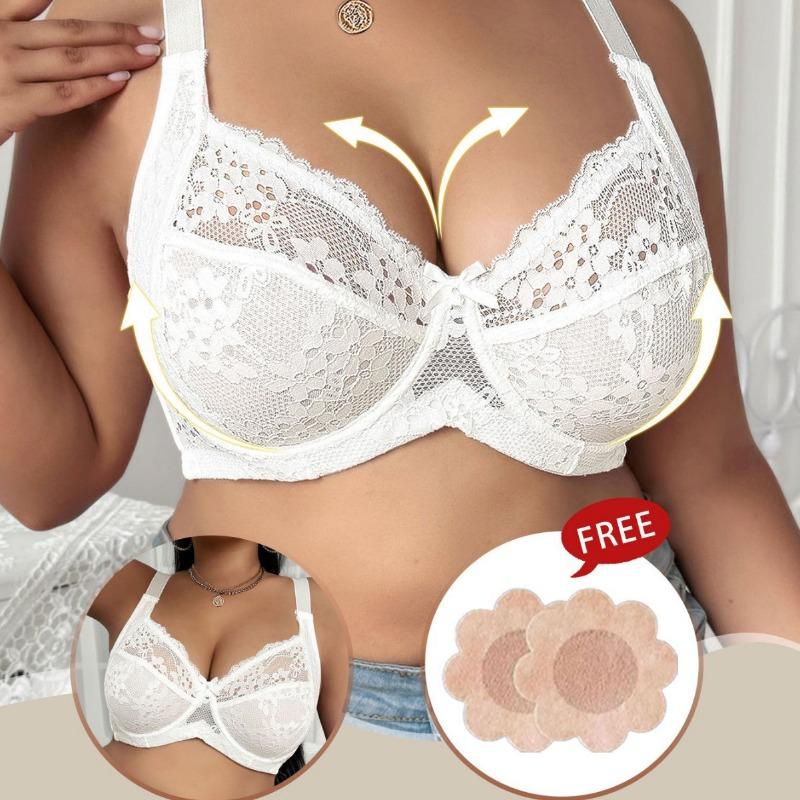 Women Plus Size Lace Comfortable Push Up Breathable Anti Sagging Bra