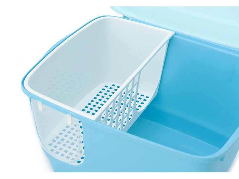 Vollständig geschlossene Katzentoilette im Korridor-Stil: Großer, langer Kanal, sandabweisend, geruchsdicht für Kätzchen und große Katzen