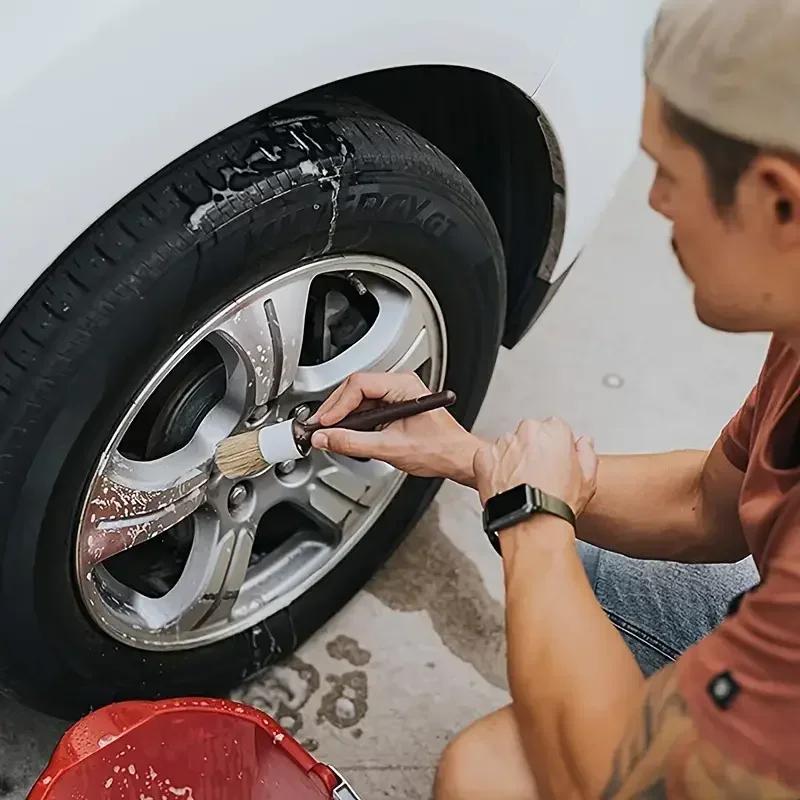 3/5PCS Car Exterior Interior Detail Brush Boar Hair Bristle Brushes for Car Cleaning Auto Detail Tools Dashboard Cleaning Brush