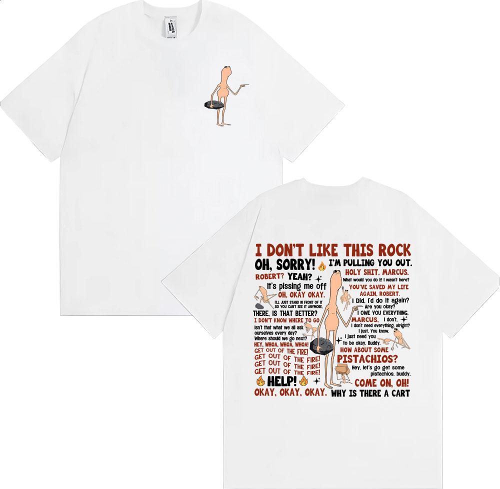 I Dont Like This Rock Funny T Shirts Marcus The Worm Meme T Shirt Men Casual ONeck Cotton Short Sleeve Oversized Tshirts