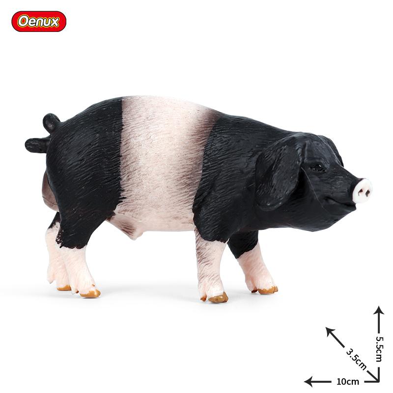 Oenux Poultry Farm Animals Model Simulation Pig Swine Sow Porcupine Boar Action Figures Figurine Lovely Educational Kids Toy