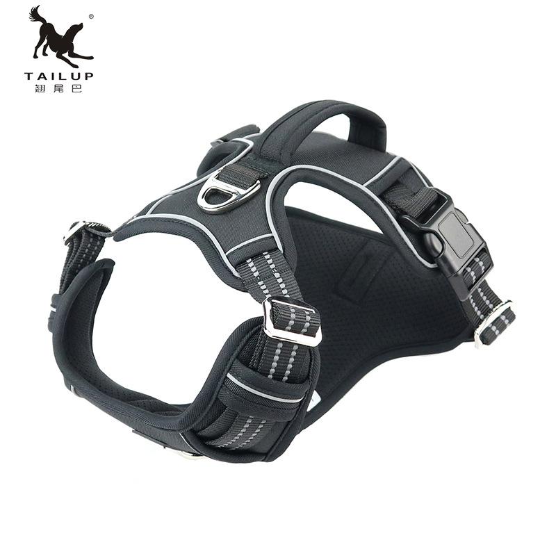 

TAILUP 1000D Oxford Cloth Светоотражающая шлейка для собак, жилет для служебных собак с вертикальной ручкой, регулируемый ошейник для собак средних размеров XL