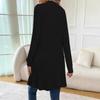 European & American Autumn/Winter Women's Long Sleeve Loose Pocket Cardigan Coat, Solid Color