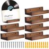 6Pcs/set Wooden Record Wall Mount Shelf Vinyl Record Album Floating Display Holder For Books Albums Newspapers