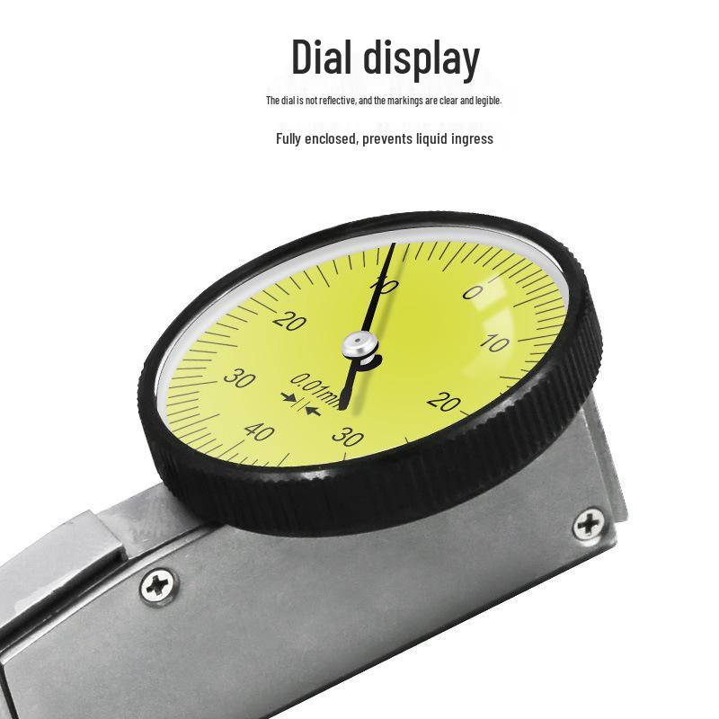 Shockproof Waterproof 0-0.8mm Lever Dial Indicator with Ear Lever Gauge Base