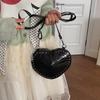 2026 New Super Exquisite Glossy PU Heart Shape Shoulder Bag Personality Solid Alligator Pattern Rivets Crossbody Bag for Women