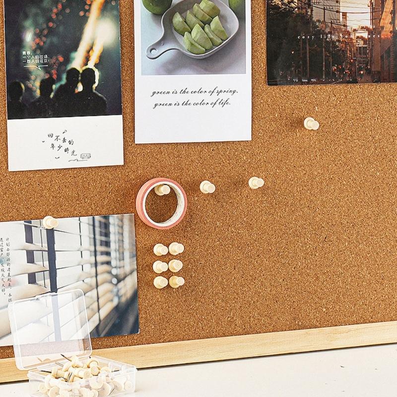 Map Thumb Tacks Map Pins Wood Plastic Materials Wooden Head Colorful with Metal Points Suitable for Craft Projects