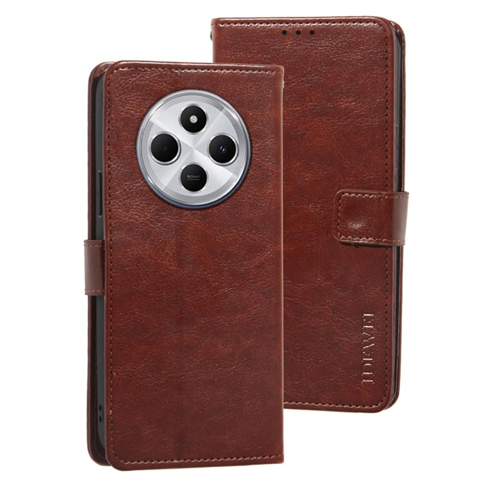 IDEWEI For Xiaomi Poco C75 4G/Redmi 14R 5G/14C 4G Stand Case Crazy Horse Texture Leather Phone Cover