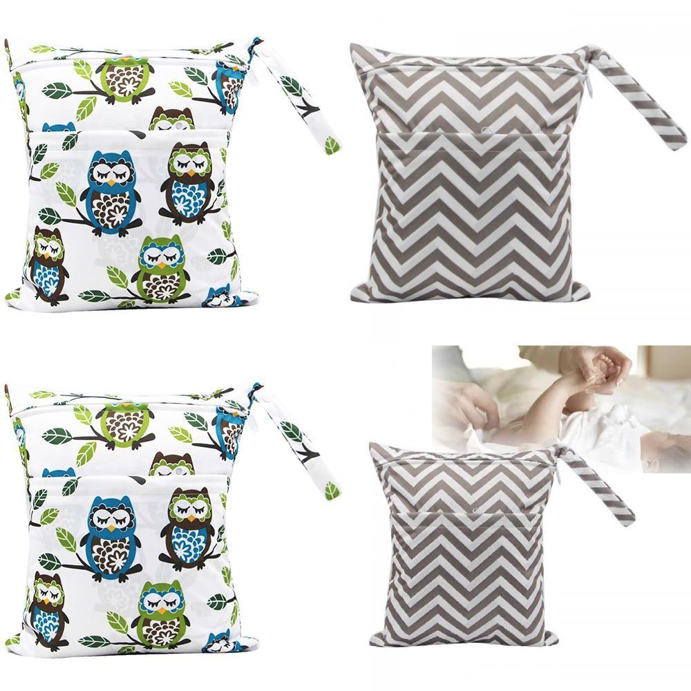Asenappy Waterproof Baby Diaper Bag With Double Zipper Digital Print 30x36cm