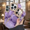 Phone Case: Lambskin 2D Flat Samsung Galaxy A34 A35 M05 M06 S20 S22 S21 FE Plus 5G Protective Case, Purple Bow, Christmas and Halloween Gift