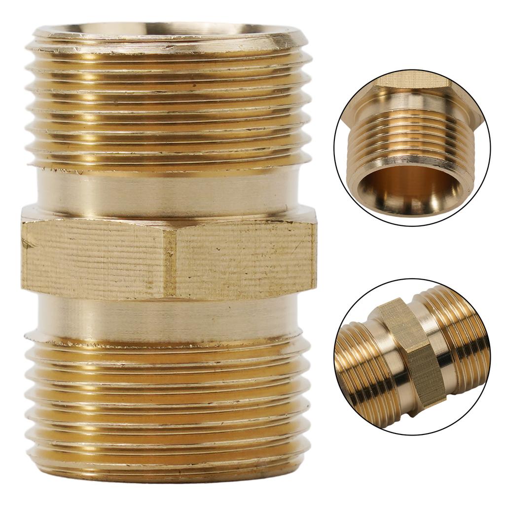 High Quality Brand New Hose Connector Male Adapter Garden Power Tools Pressure Washer Car Cleaning Brass M22/14mm