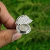 Thanks Giving Day Sale Sterling Silver Round Moonstone Stone Solitaire Boho Ring