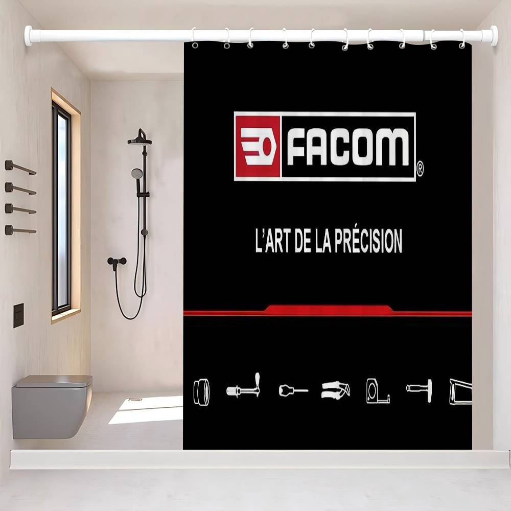 

Смешная и креативная шторка для душа на пляж с логотипом Facom, водонепроницаемая, из полиэстера, для ванной комнаты, с крючками W60H190(CM)-1 Pcs
