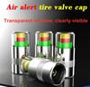 4Pcs Tire Pressure Gauge Caps: Fuel Saving Air Pressure Monitor, Visual 3-Color Alert Sensor, External Tpms Valve Cap For Truck