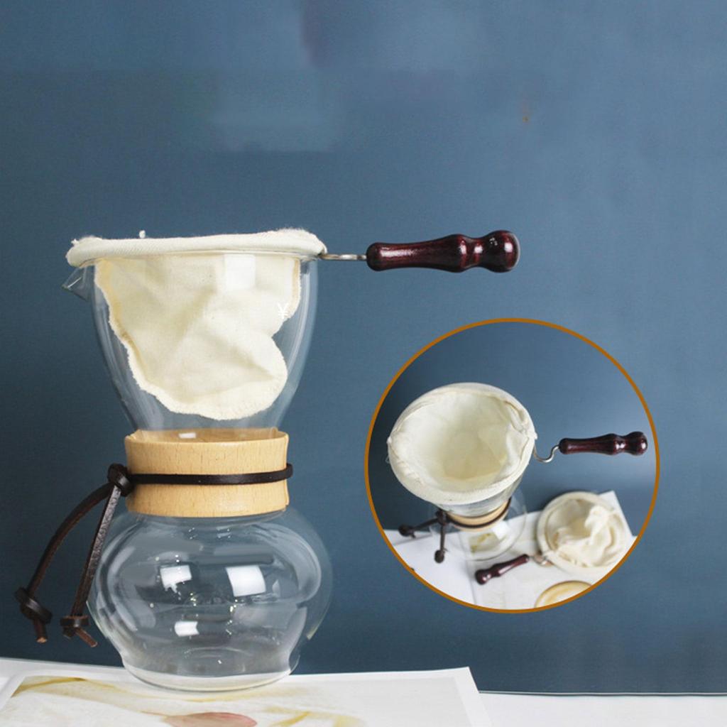 Reusable Coffee Filter Bag, Decor Handcraft, with Handle Flannel Cloth, Washable, Accessories Parts,