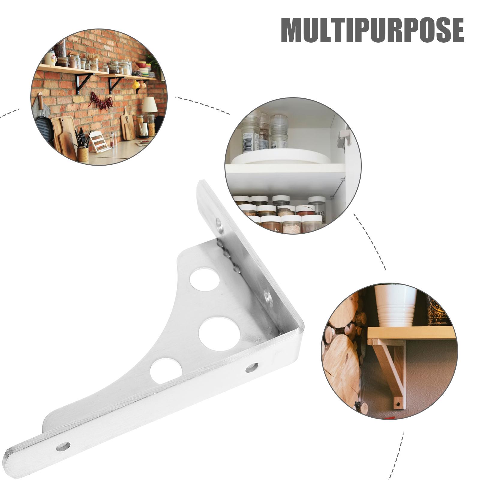 

Side Support Frame Storage Shelves Heavy Duty Mounting Storage Stainless Steel Floating Bracket Brackets for Steel Angle Net 15x11cm