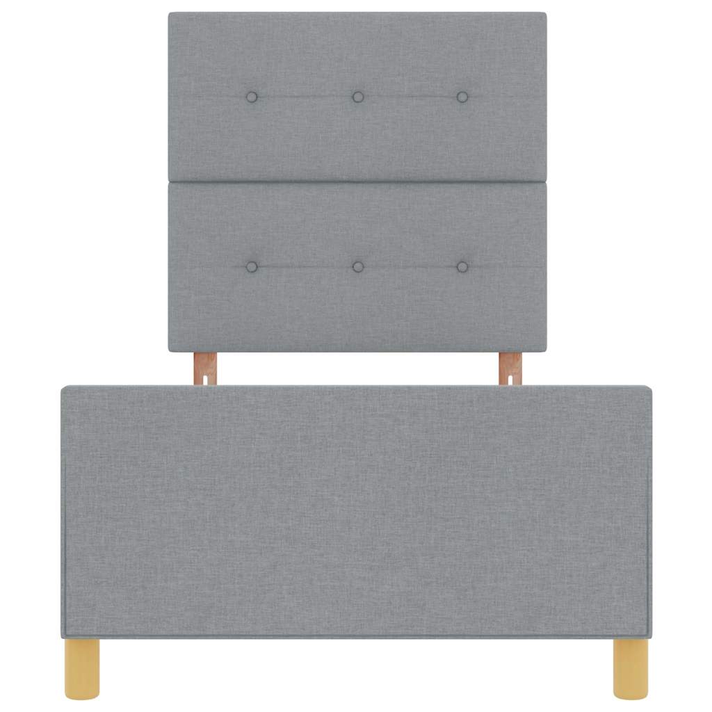 Bed Frame with Headboard Light Gray 100 X 200 Cm Fabric