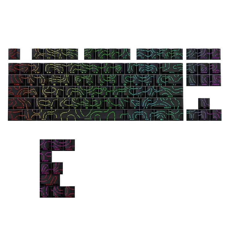

97Key PBT Side Engraved Keycaps Sublimation Original Height Backlit Keycap For61 64 68 75 84 87 Mechanical Keyboards чорний