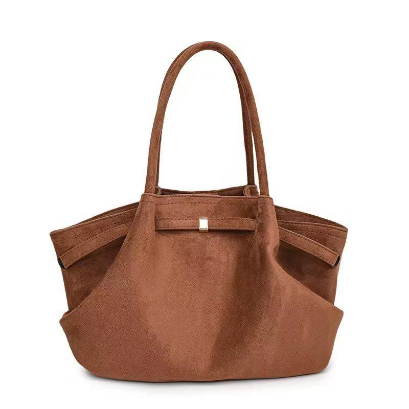 Large Capacity Matte Tote Bag 2025 New TEMU Pleated Retro Wing Bag Shoulder Armpit Bag