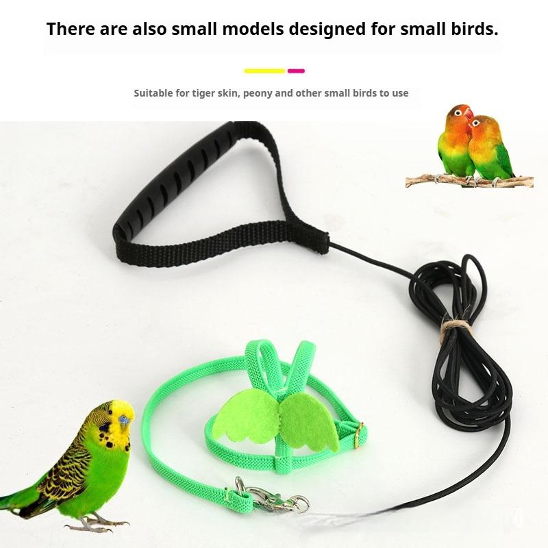 Accesorii pentru animale de companie Ham cu frânghie de zbor pentru papagal pentru plimbare cu tracțiunea păsării, coarda elastică zburătoare, jucării pentru păsări