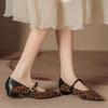 Fashion Pointed Toe Leopard Print Shallow Mouth Pumps 2025 New Hot Sale Light Retro Mid Heel Buckle Strap Women's High Heels