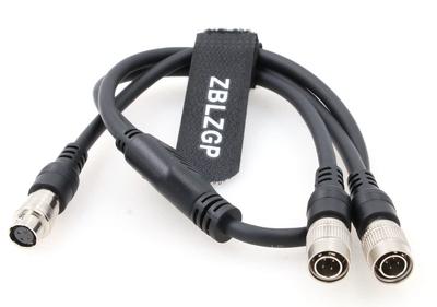 ZBLZGP Hirose Żeński do Podwójnego Hirose Męskiego Kabel Y dla Miksera Zoom F8 Sound Devices 688 644 633 4-Pin 4-Pin