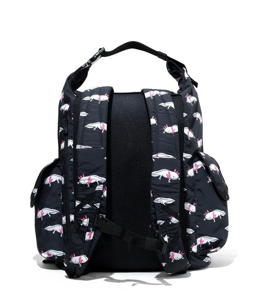 [go slow caravan] 358103 Polyester Taffeta 2-Way Roll-Top Day Bag, All-Over Pattern, Free Size