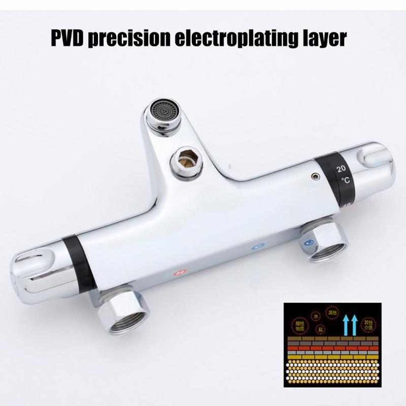 2 Handle Thermostatic Shower Valves Constant Temperature Hot Cold Water Mixer Valves Bath/Shower Valves Trim Enduring