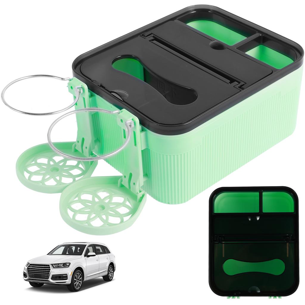 Auto Mittelarmlehne Aufbewahrungsbox mit 2 klappbaren Getränkehaltern Multifunktional Universal Auto Armlehne Taschentuchbox Autoinnenraumzubehör