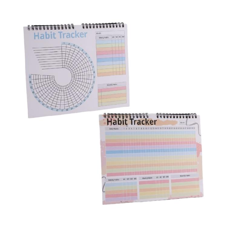 Daily Goal and Habits Trackers with Binding and Custom Layouts Colorful Habits Trackers Calendar for Daily Goal Setting