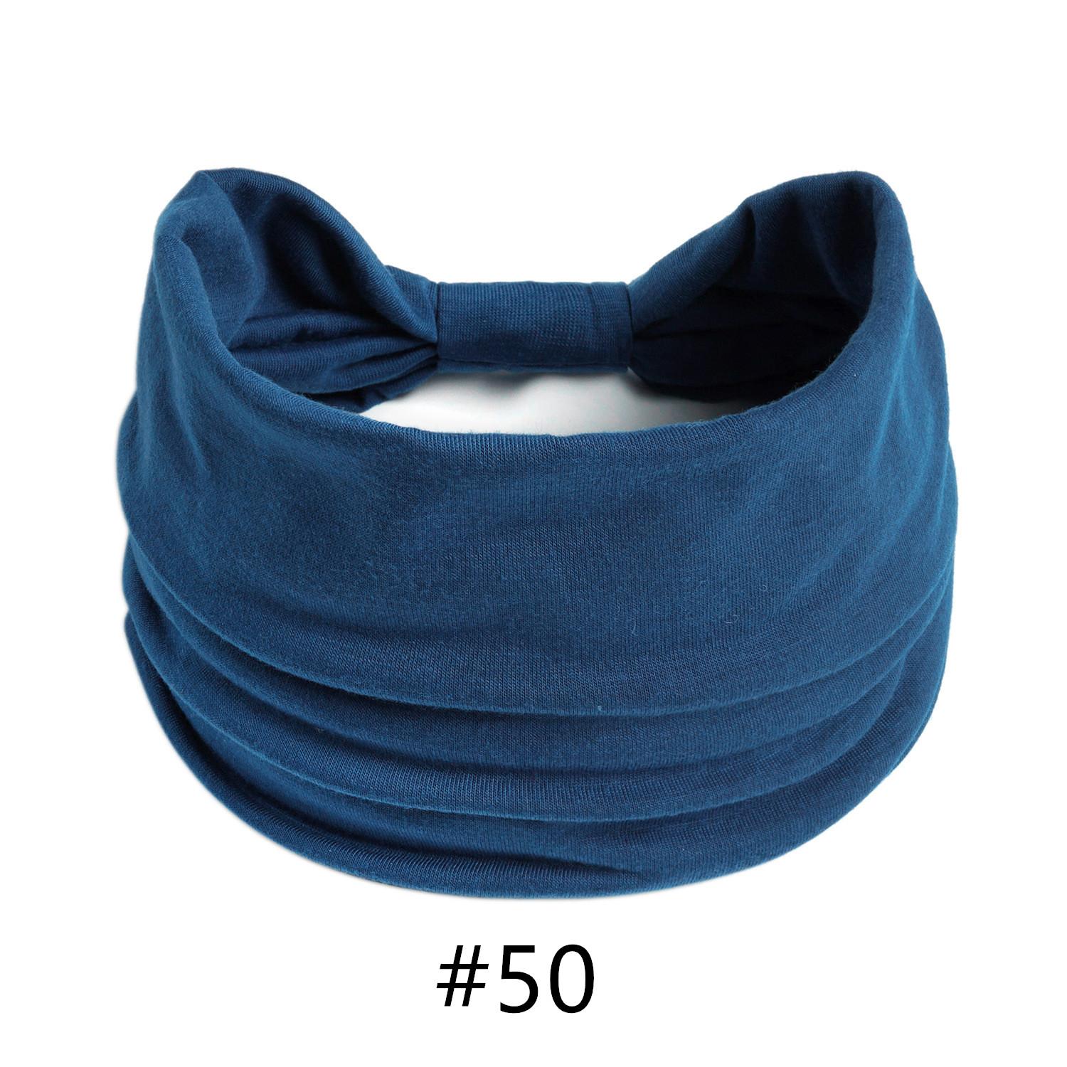 

Тюрбан на голову, сплошной цвет, широкие повязки на голову с узлом для женщин, мягкие хлопковые спортивные эластичные ленты для волос, аксессуары, бандана для йоги, повязка