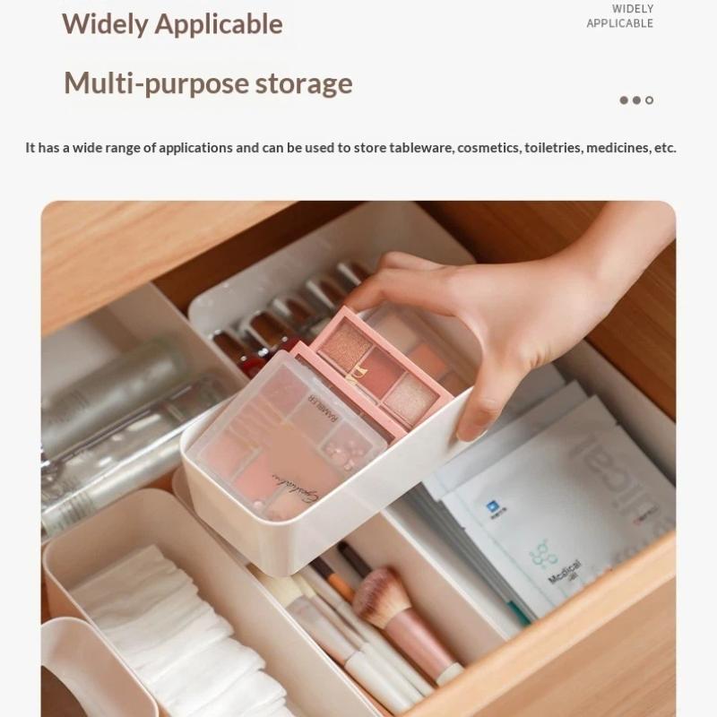 7Pcs Drawer Organizer Set, Plastic Cosmetic And Skincare Storage Boxes With Dividers For Vanity, Desktop,And Drawer Organization