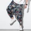 Chinese Style Summer Loose Cotton Pants With Drawstring For Casual Youth Men