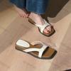 Women's Wedge Sandals Summer New Outdoor Breathable Comfortable Platform One Word Slippers Vintage Fashion Luxury Slip On Flats