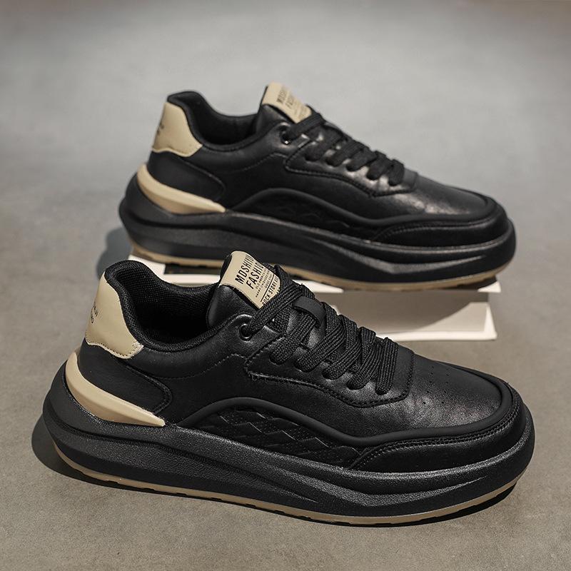 Men's Shoes Spring and Autumn New High-end Men's Sports and Leisure Versatile Thick-soled Heightening Non-slip Small White Board Shoes