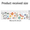 Space Rocket Growth Chart Wall Stickers, Cartoon Planets Height Measure Decal for Kids Room Nursery Decor