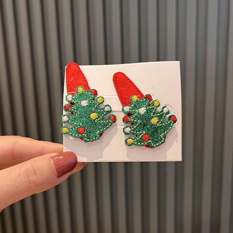 Festive Christmas Tree & Snowman Hair Clip for Kids