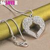 925 Sterling Silver Heart Love Pendant Necklace Jewelry