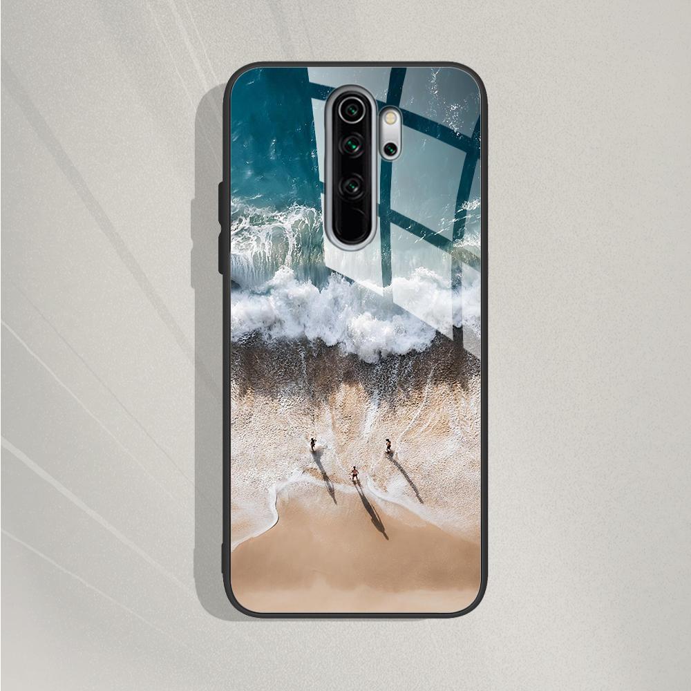 For Xiaomi Redmi Note 8 Pro Case Tempered Glass Pattern Silicone Cover Phone Cases For Redmi Note 8 Note8 Note 8T 8 t Fundas