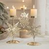 Iron Candle Holder Christmas Flower Star Snowflake Designs Vintage Metal Tealight Candle Stand Candlestick Table Decors