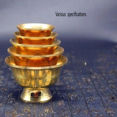 1 Stück Goldene Heim-Reinkupfer Trinkschale Messing Glücksbringender Tibetischer Heiliges Wasser Gefäß Tee Kreativ Dekoratives Buddhistisches Geschenk